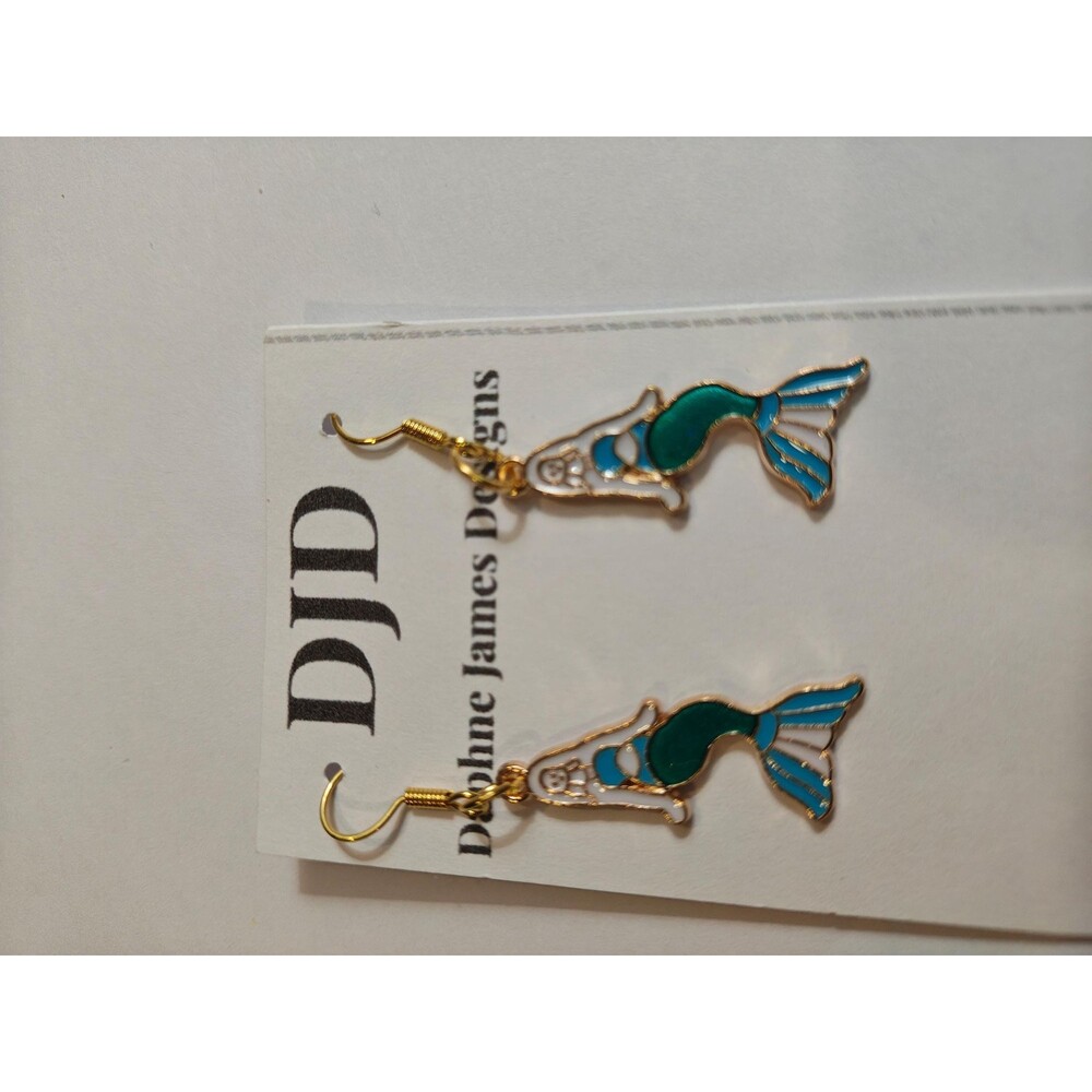Teal Mermaid Earrings